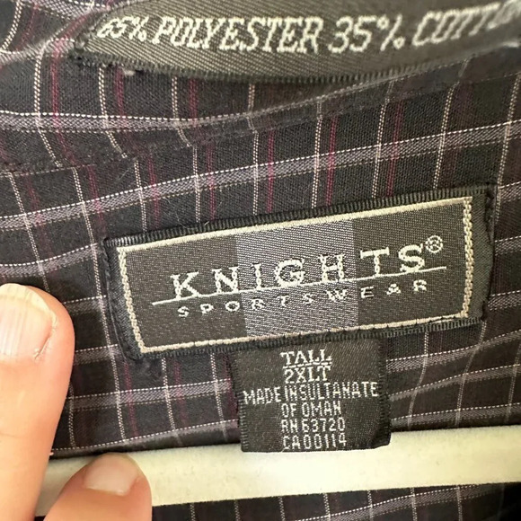Knights Sportswear Men's Long Sleeve Dress Shirt   Size 2XLT‎ - Picture 4 of 5